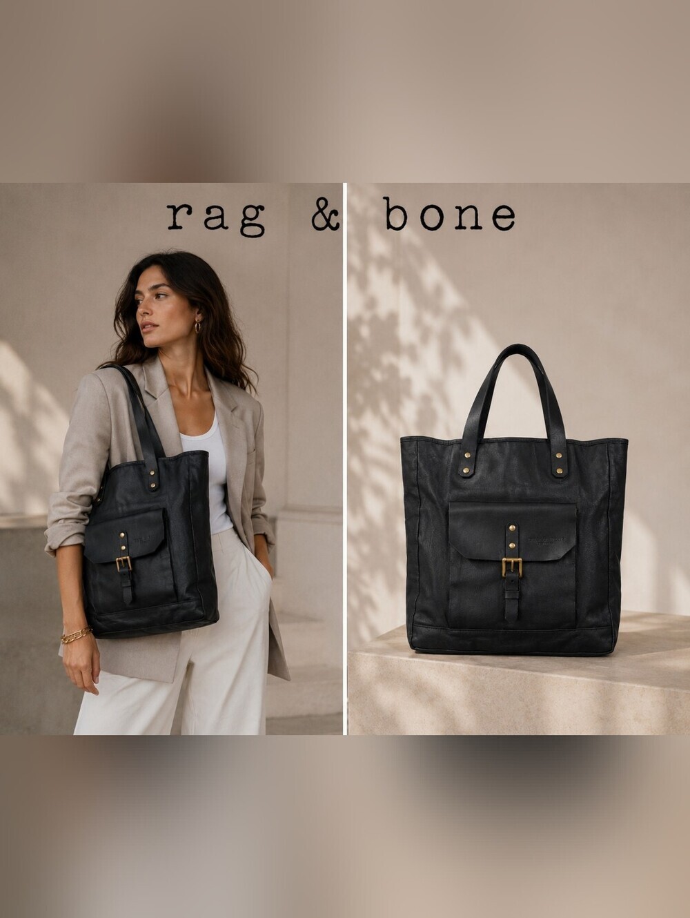 Rag & Bone Leather & convoy waterproof Tote Bag